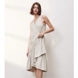 Zara Ruffled Sand Wrap Dress